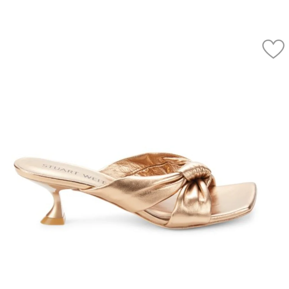 Stuart Weitzman Gold Knotted Slide Sandals - Picture 2 of 6